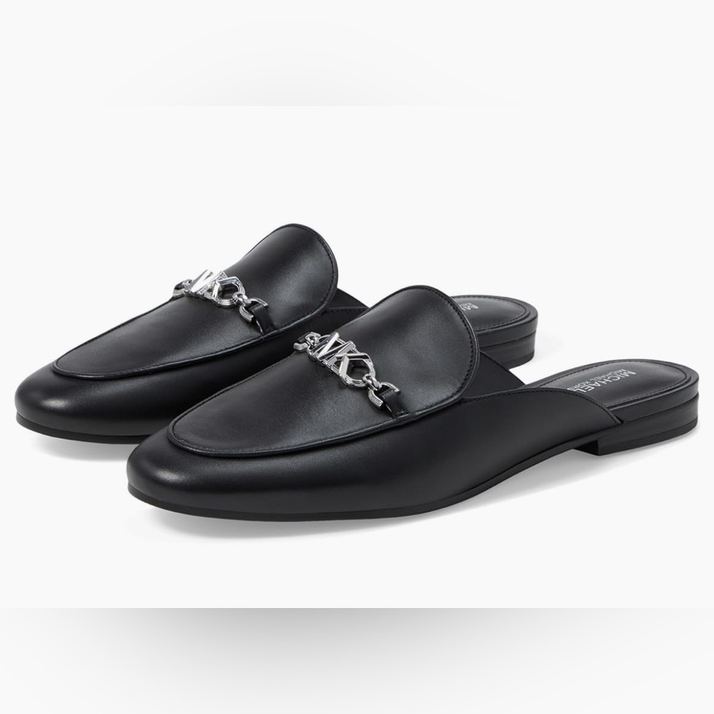 Michael Kors Tiffanie Flat Mule Black Leather 5